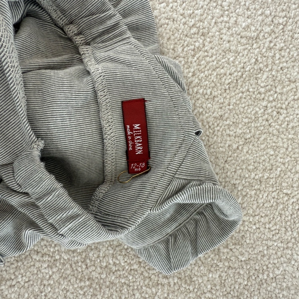 Milkbarn Gray Ruffled Overalls - Picture 5 of 5